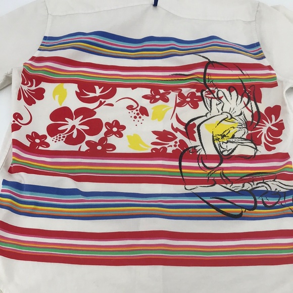 JC de Castelbajac Bugs Bunny Looney Tunes Warner Bros Floral Colorblock Shirt - Picture 4 of 16
